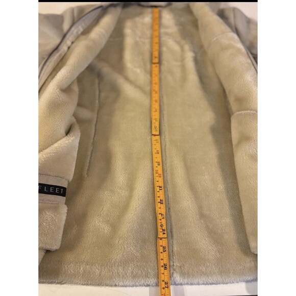 Fleet Street Women’s Faux Fur Suede Jacket Coat Hooded Fleece Size Small - Picture 4 of 8